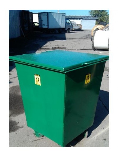 Контейнер для мусора квадратный на колесах 0,75 м/куб..