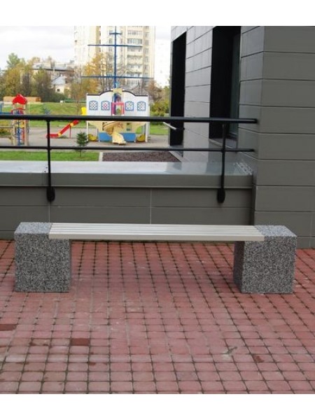 Скамейка бетонная без спинки Евро-2.